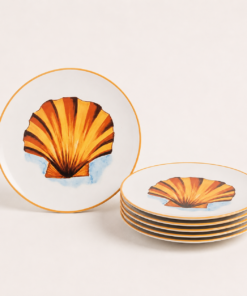 Italian Plates Hand Painted By Les Ottomans - Scallop Design