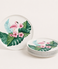 Hand-Painted Flamingo Plates,  Spain