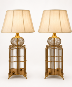 Gilt Birdcage Table Lamps