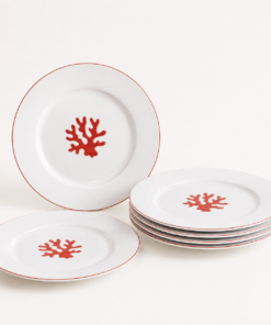 Hand-Painted Coral Plate — Italy