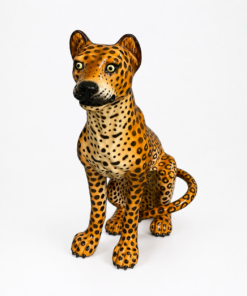 Vintage Ceramic Leopard Statue
