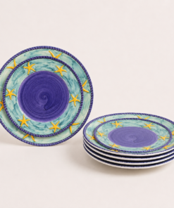 Hand-Painted Starfish Chargers & Dinner Plates - Set
