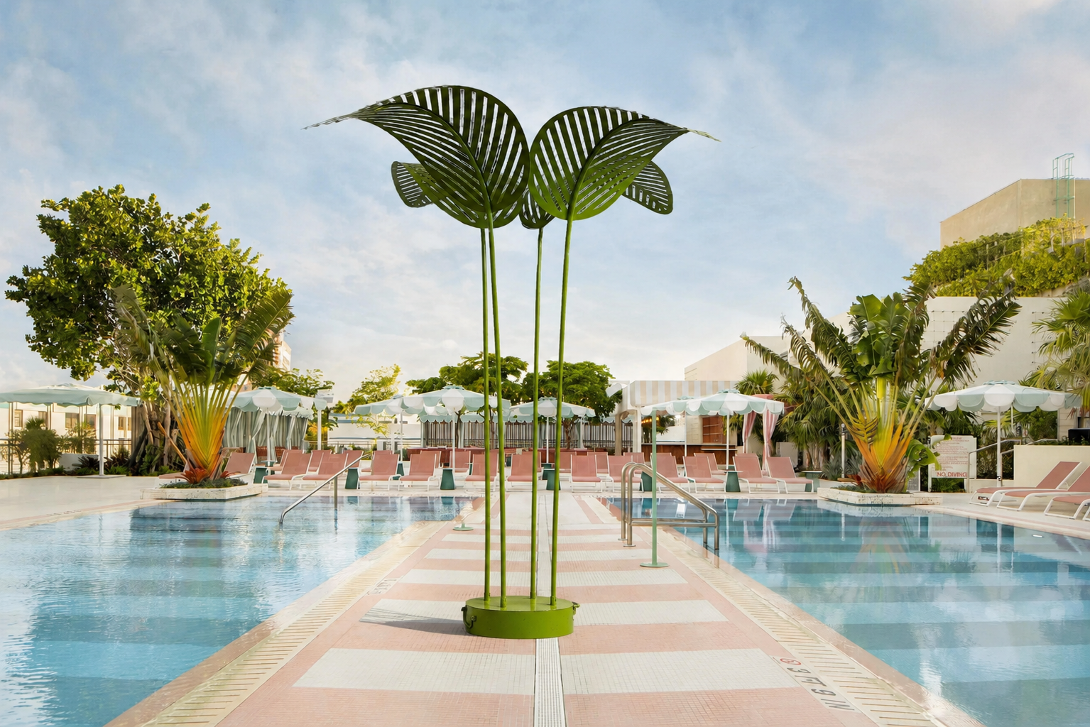 Large Moroccan Iron Palm Tree Sculpture