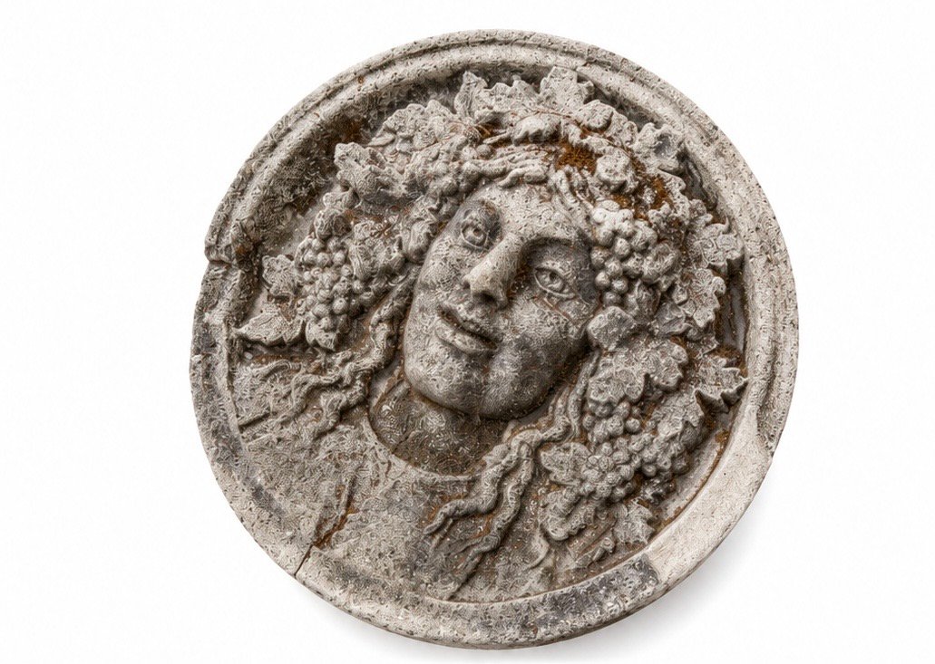 Pair of Classical Bacchus Stone Wall Plaques - Image 4