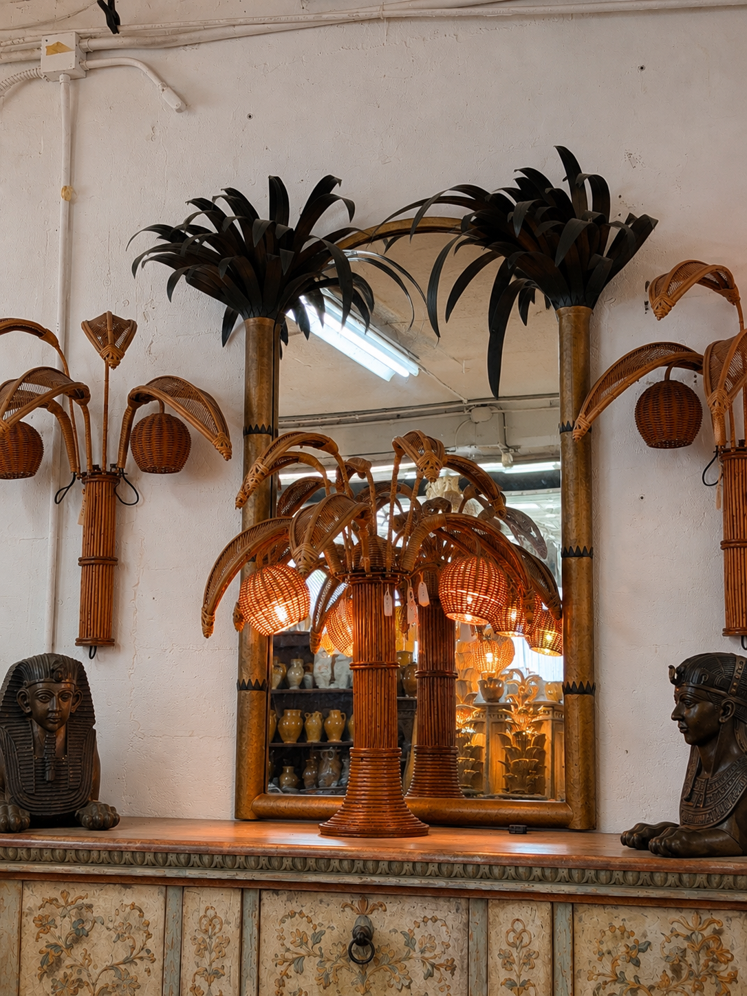 Tole Palm Tree Mirror - Image 2