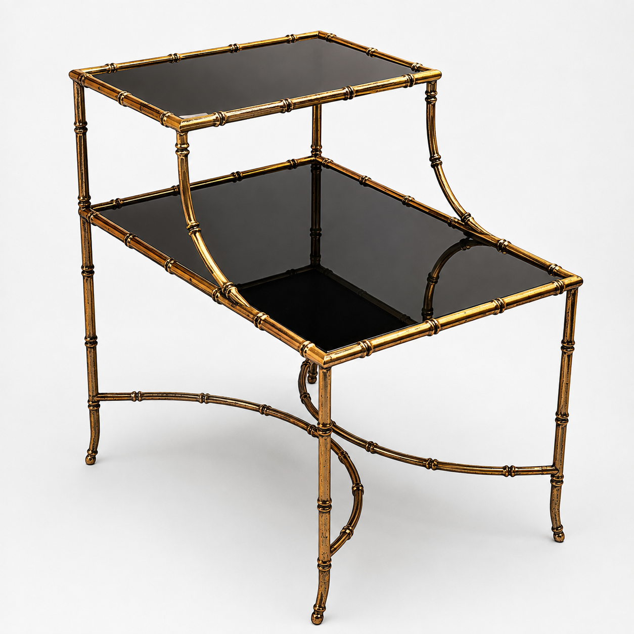 Gilt Bamboo-Form Side Table