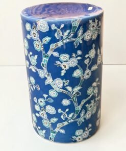 Blue, White & Green Chinoiserie Floral Ceramic Garden Stool