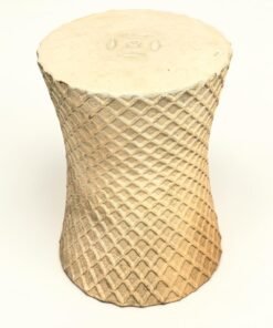 White Basket Weave Ceramic Garden Stool