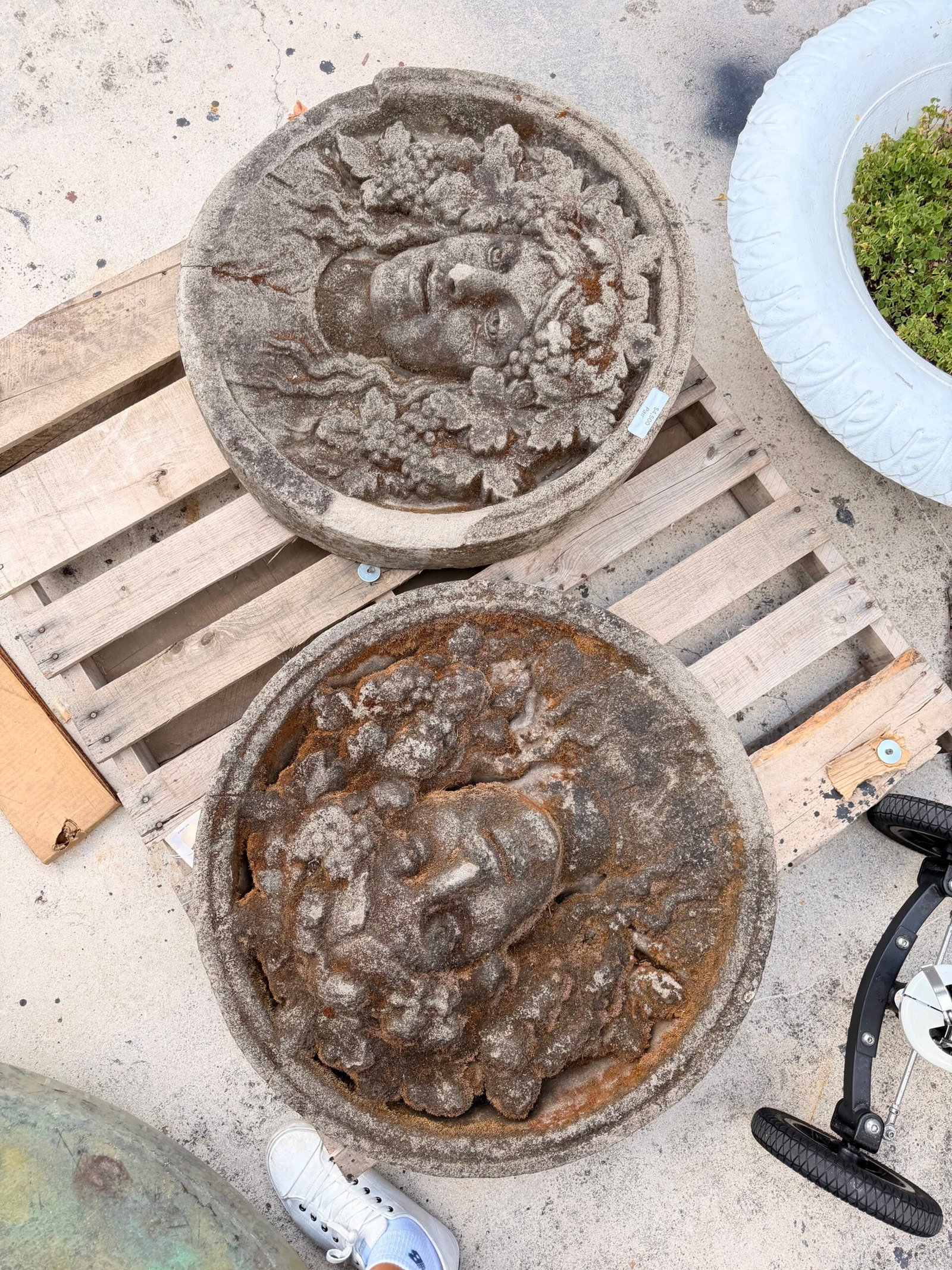 Pair of Classical Bacchus Stone Wall Plaques - Image 7