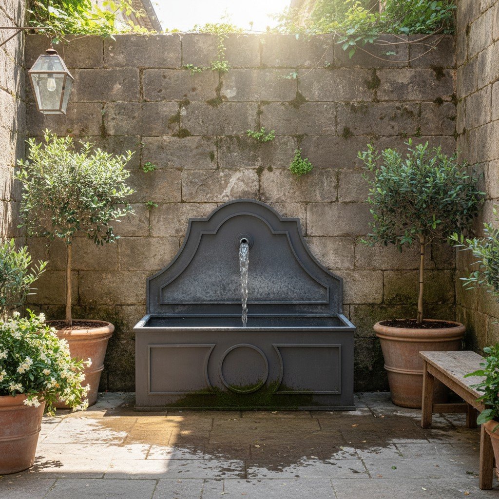 Large Architectural Zinc Wall Fountain - Image 3