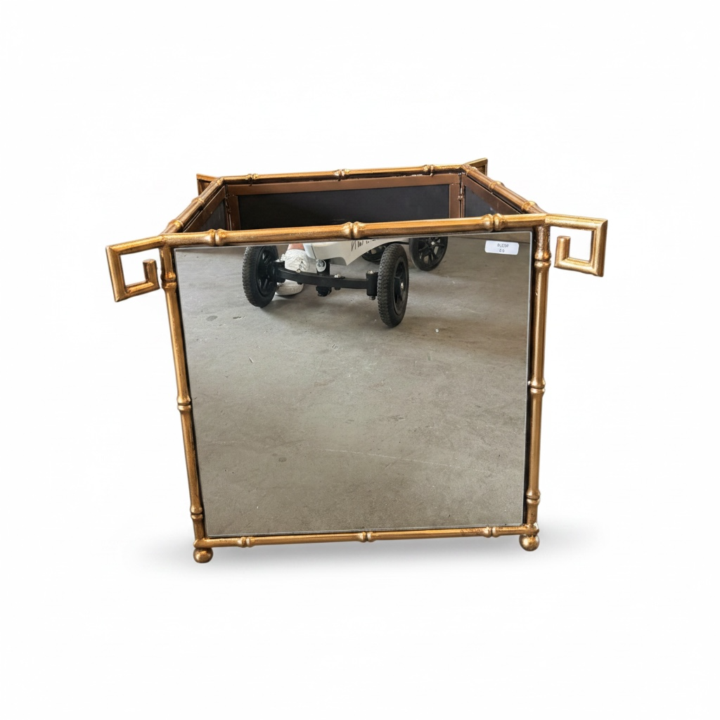 French Hollywood Regency Mirrored Planter - Image 2