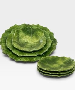 "Foglia" Round Plates Cabbage Leaf Collection