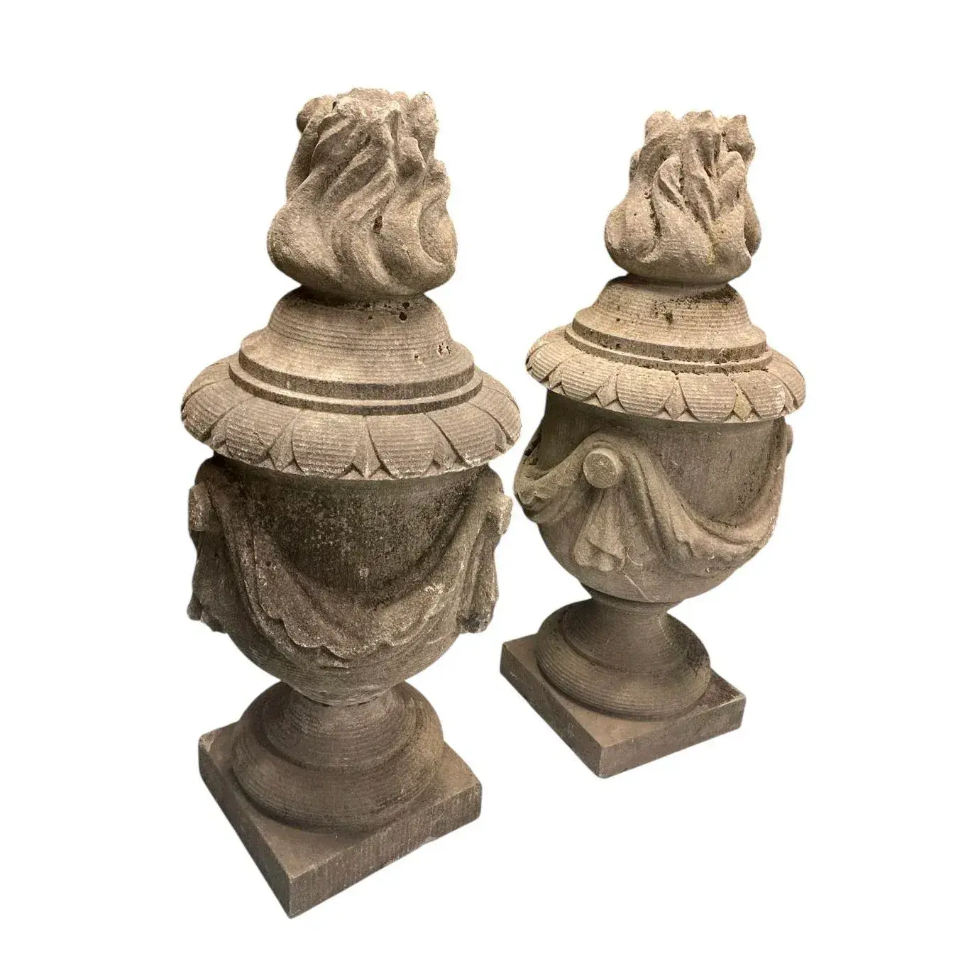 Pair of Vintage Hand-Carved Italian Granite Garden Finials - Image 3