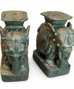 Pair of Vintage Elephant Garden Seats
