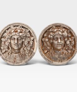 Pair of Classical Bacchus Stone Wall Plaques