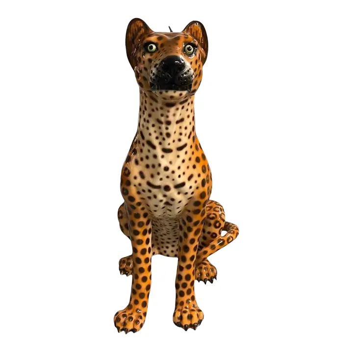Vintage Ceramic Leopard Statue - Image 6