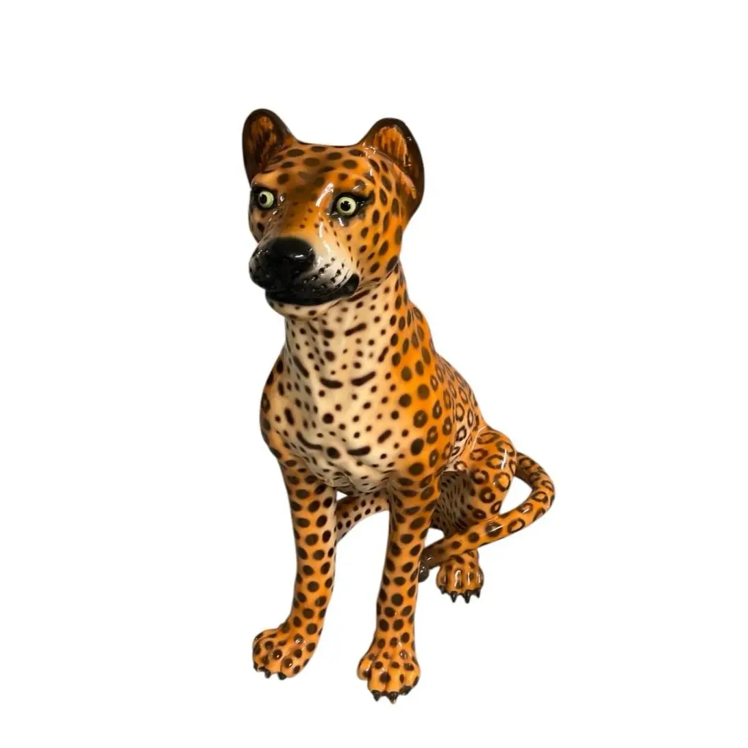 Vintage Ceramic Leopard Statue - Image 2
