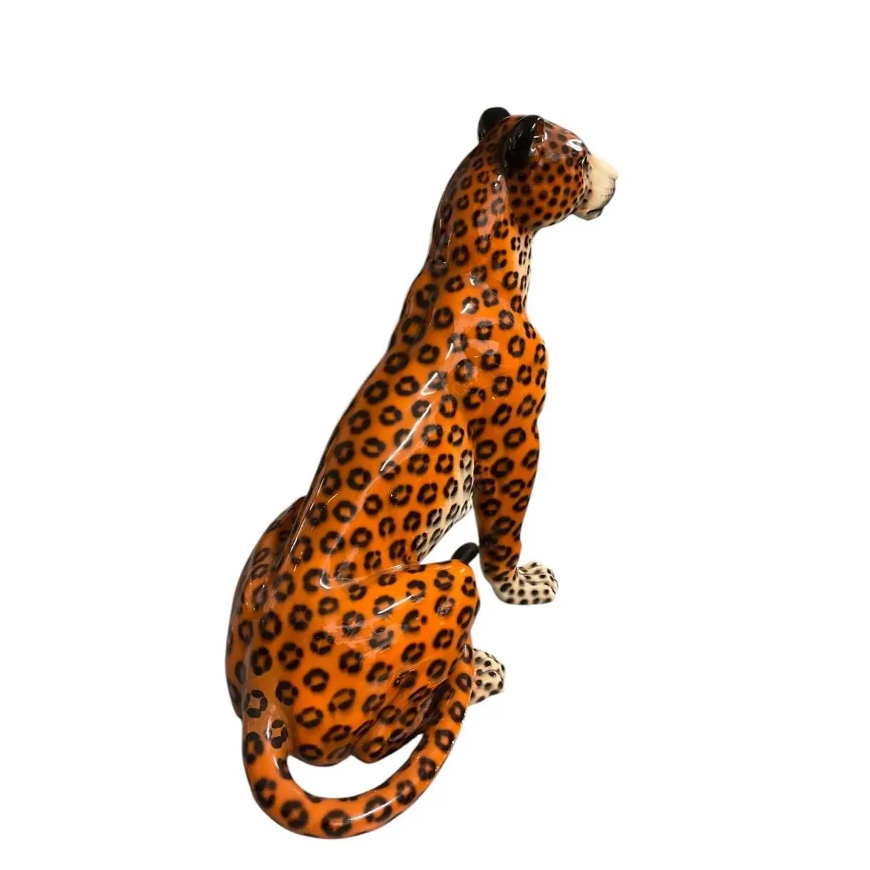Vintage Glazed Ceramic Leopard Statue - Image 6