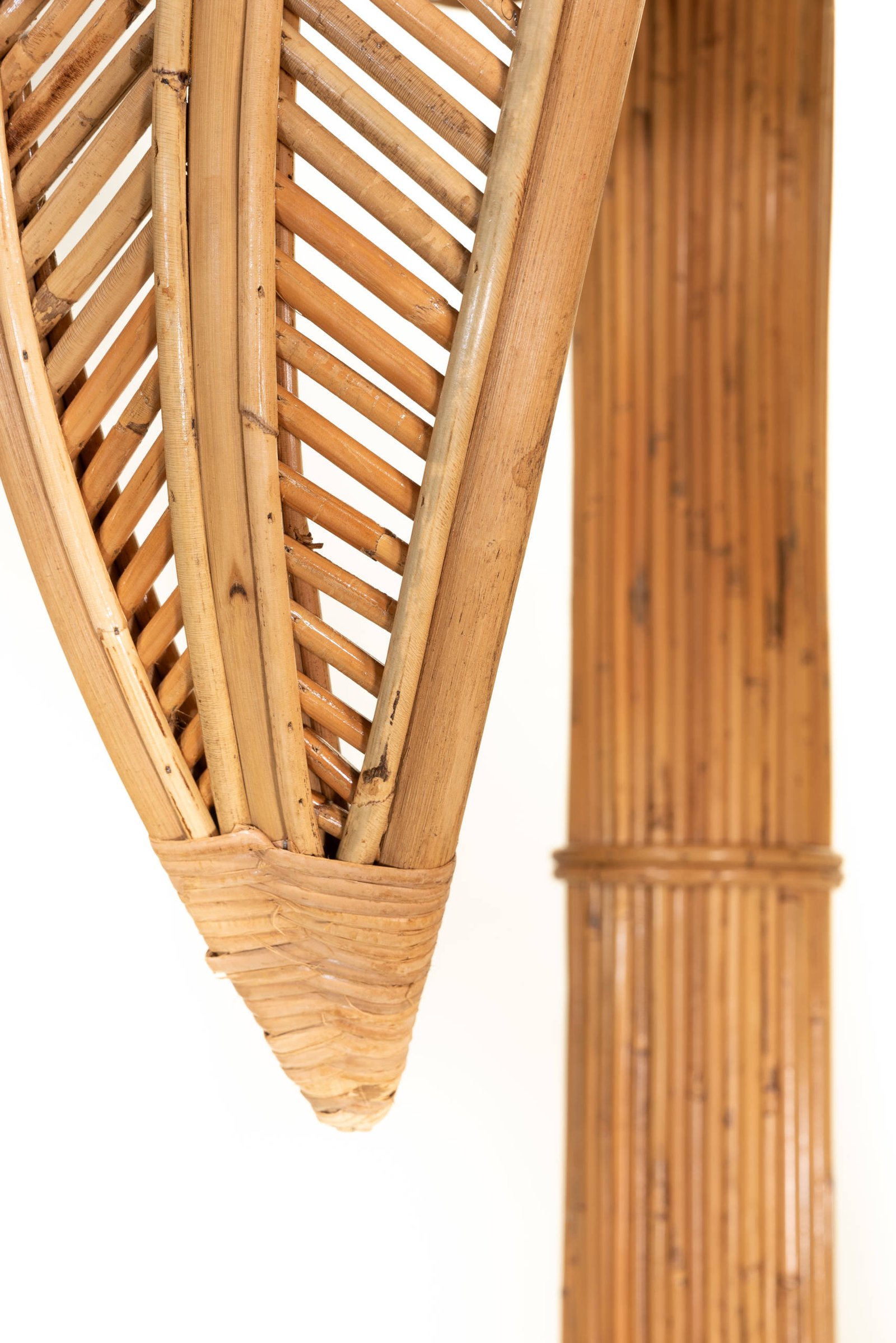 Large Rattan Palm Tree Floor Light, with Bulbs in the Coconuts - Image 4