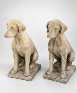 Pair of English Cast Stone Labrador Statues
