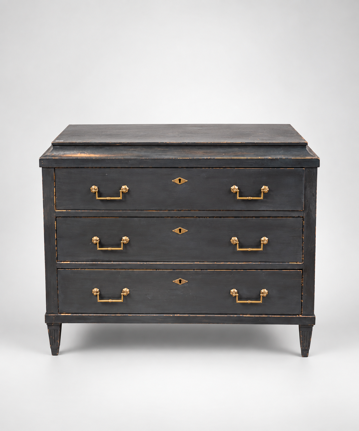 Vintage Blue Three-Drawer Commode