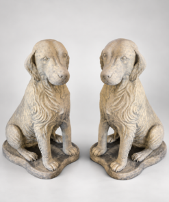 Pair of English Cast Stone Hound Statues