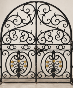 Antique Bronze & Iron Arched Gate