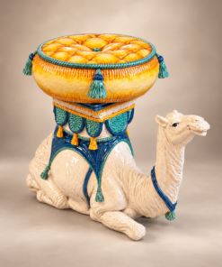 Italian Ceramic Camel Garden Seat