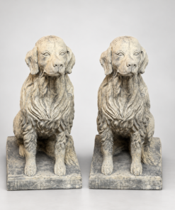 Pair of English Cast Stone Retriever Statues