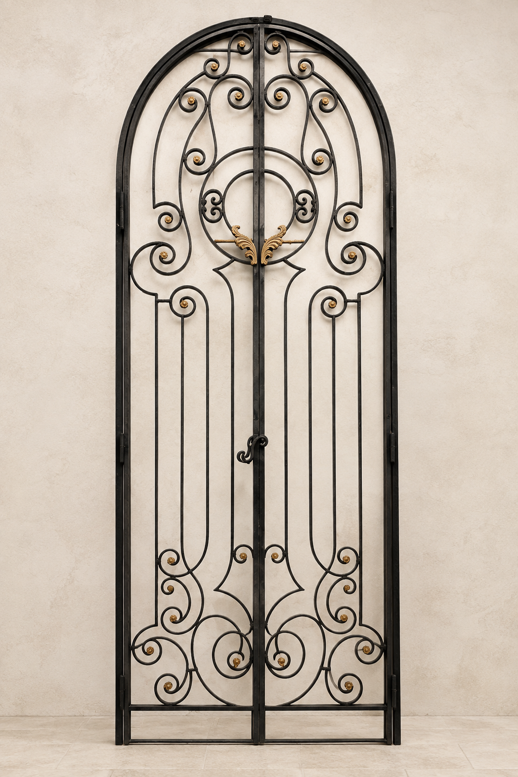 Pair of Antique Arched Iron Garden Gates