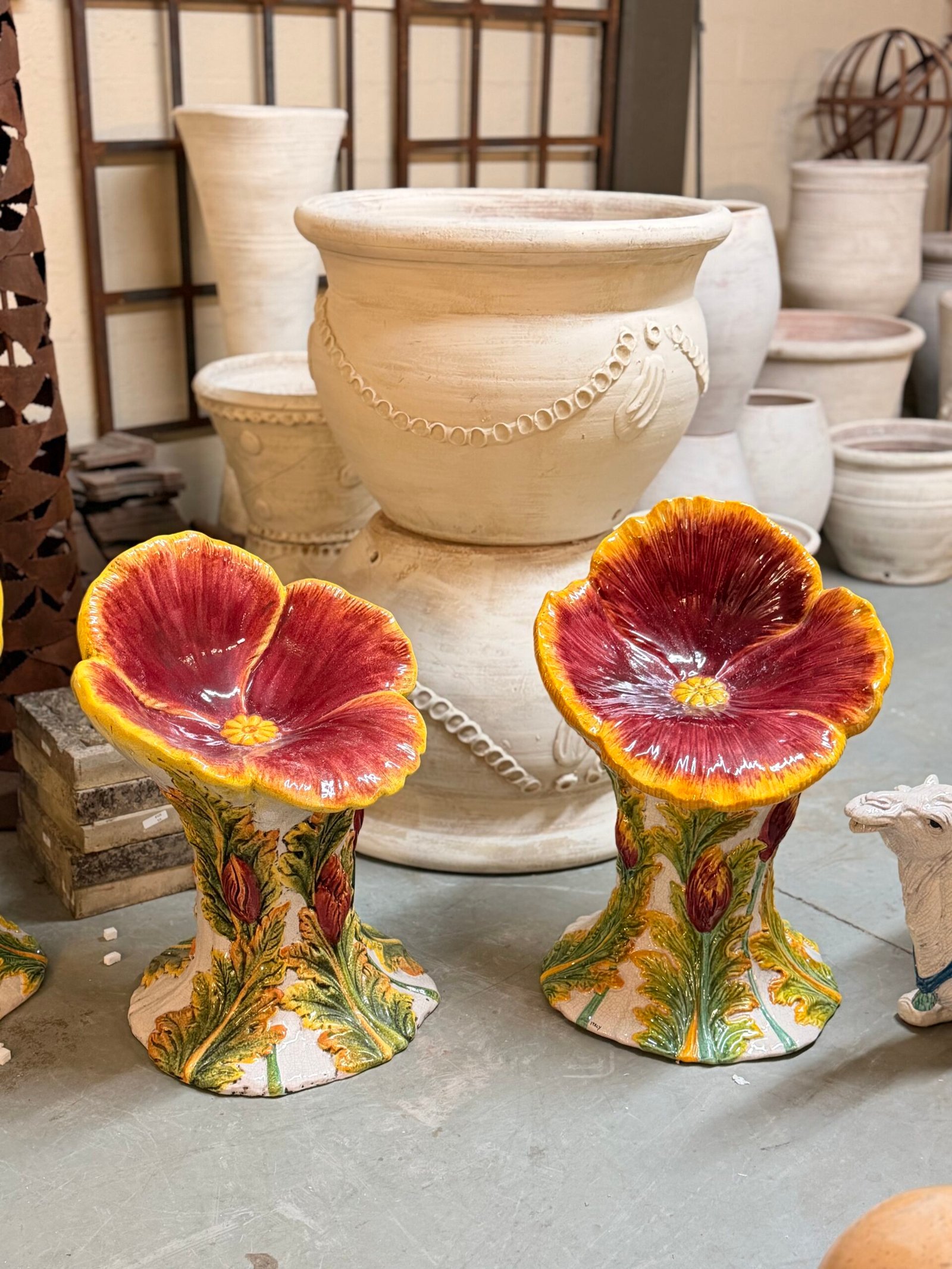 Ceramic Poppy Flower Chair or Garden Seat - Image 2