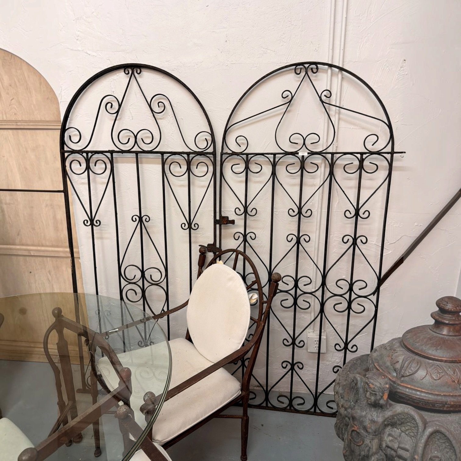 Pair of Antique Arched Iron Gates - Image 2