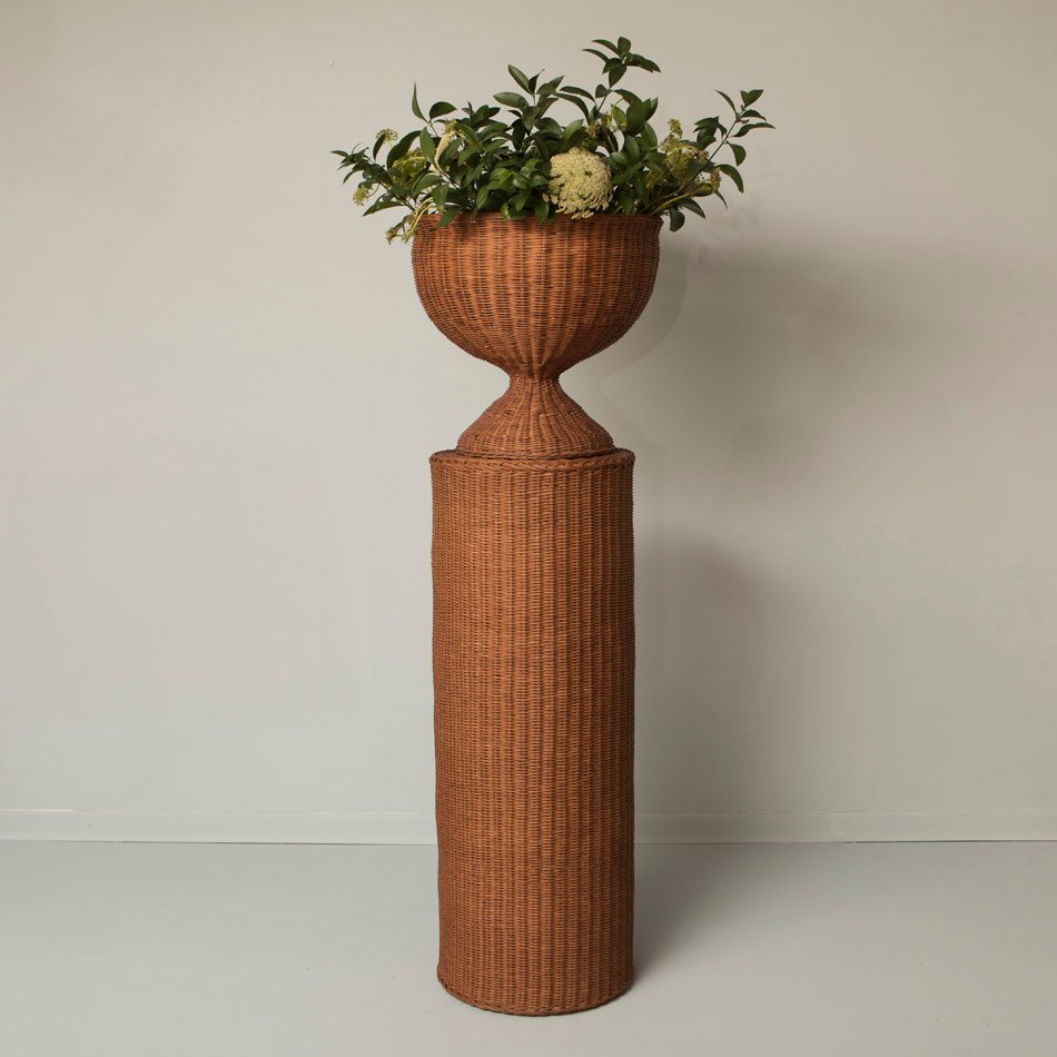Hampton Large Rattan Pedestal Vase