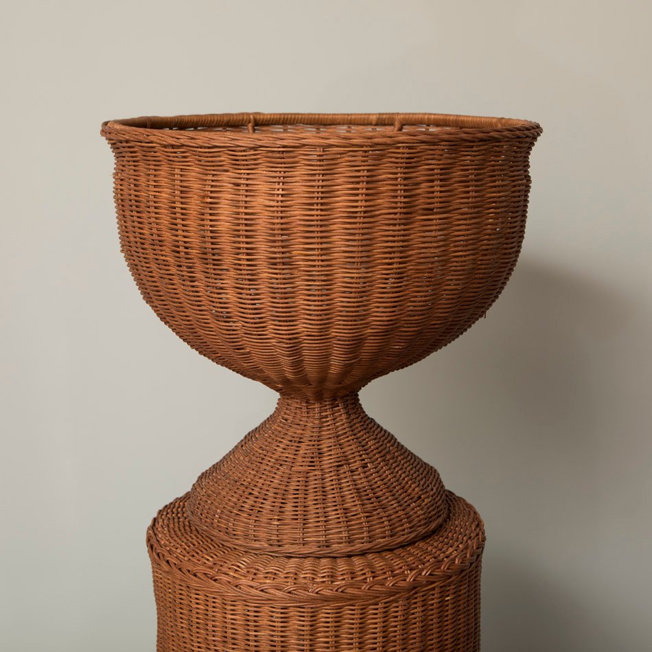 Hampton Large Rattan Pedestal Vase - Image 4
