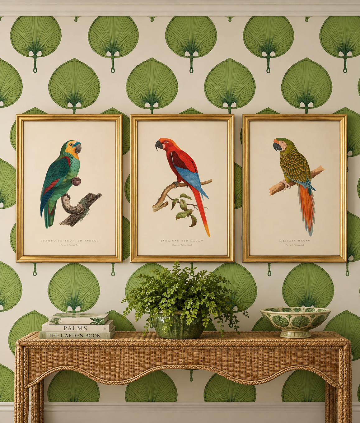 Italian Framed Exotic Bird Prints – 18" × 25"